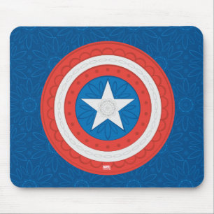 Tapis De Souris Avengers   Logo Captain America Floral