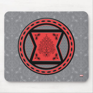 Tapis De Souris Avengers   Logo de veuve noir et blanc Paisley