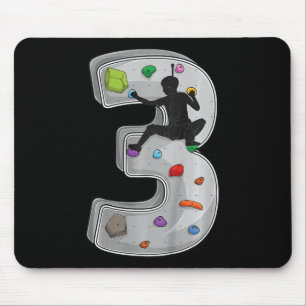 Tapis De Souris Aventures d'escalade de roche de 3 ans pour le 3èm