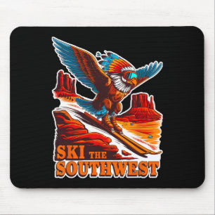 Tapis De Souris Aventurier du ski vintage sud-ouest thème Skier Ea