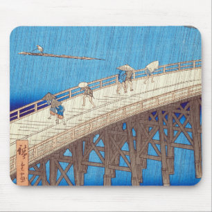 Tapis De Souris Averse subite sur le pont Atake, Utagawa Hiroshige