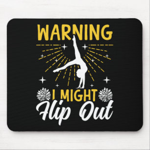 Tapis De Souris Avertissement de Cheer Cheerleading Je pourrais ba
