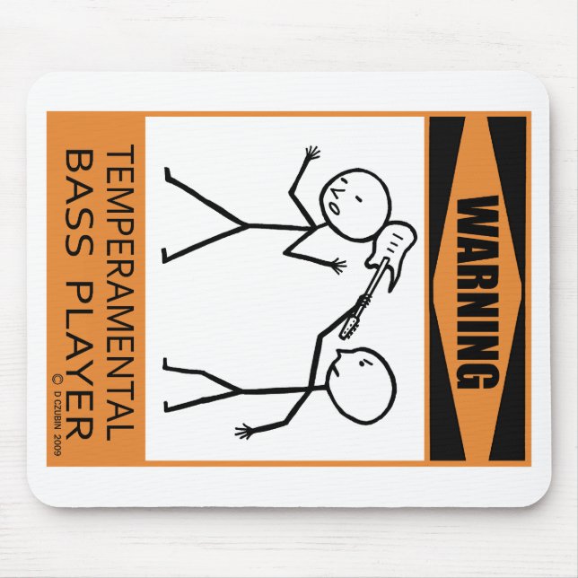 Tapis De Souris Avertissement Joueur de basse temporaire (Devant)