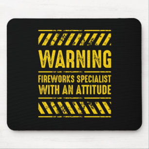 Tapis De Souris Avertissement Spécialiste des feux d'artifice Pyro
