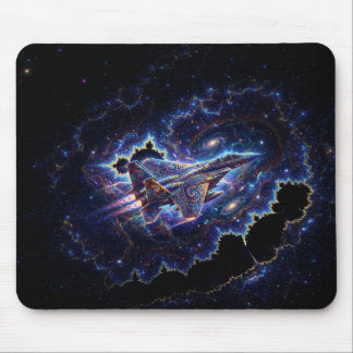 Tapis De Souris Avion de combat Mandelbrot de fantaisie dans un po