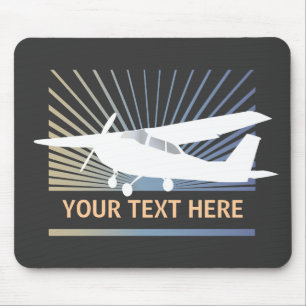 Tapis De Souris Avions à haute voilure - texte fait sur commande
