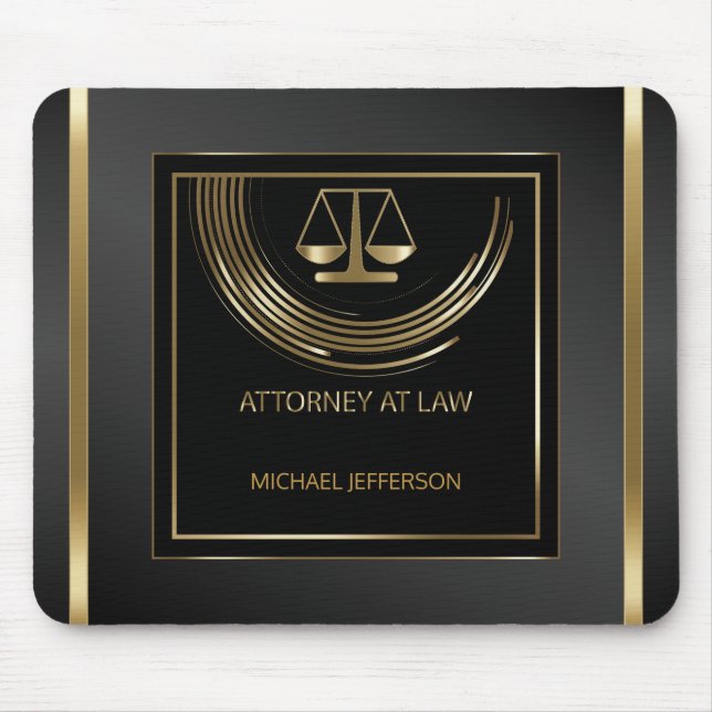Tapis De Souris Avocat de logo - noir et or (Devant)
