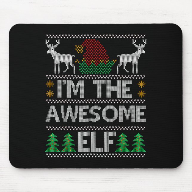 Tapis De Souris Awesome Elf Matching Family Group Christmas Party  (Devant)