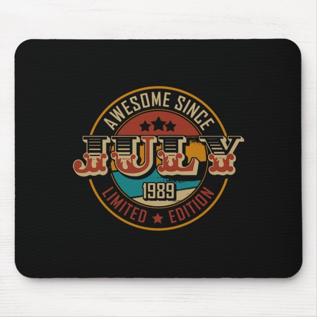 Tapis De Souris Awesome Since July 1989 _ 36 Years Old _ 36th Birt (Devant)