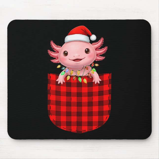 Tapis De Souris Axolotl Buffalo Red Plaid Cket Christmas Funny Men (Devant)