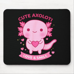 Tapis De Souris Axolotl mignon Amour & Sourire Kawaii Cœur Ani