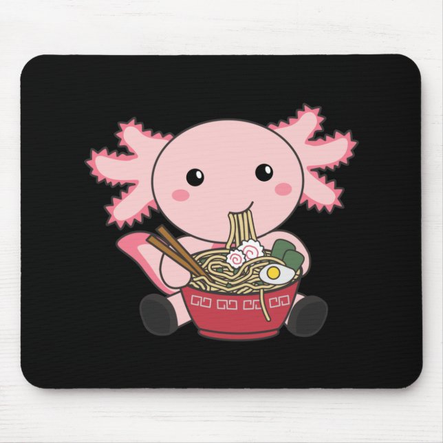 Tapis De Souris Axolotl Nourriture Ramen Japonais Nourriture Kawai (Devant)