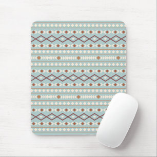 Tapis De Souris Aztec Formes Motif Rusts Crème Turquoise-Bleu
