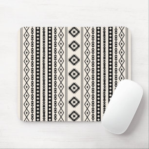 Tapis De Souris Aztec noir sur crème Motifs mélangés V Motif