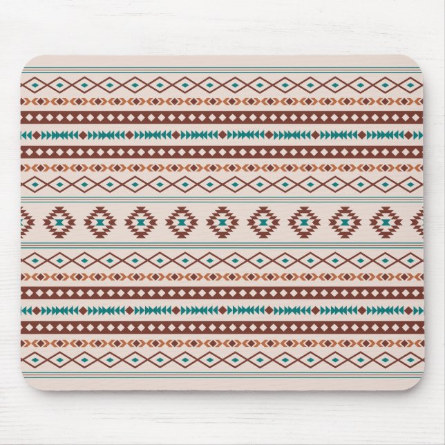Tapis De Souris Aztec Rusts Crème Turquoise Motifs mélangés Motif (Devant)