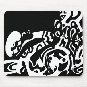 Tapis De Souris B&W "Glow" Art Abstrait