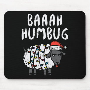 Tapis De Souris Baaah Humbug Sheep Xmas Lumières Amusant Anti Chri