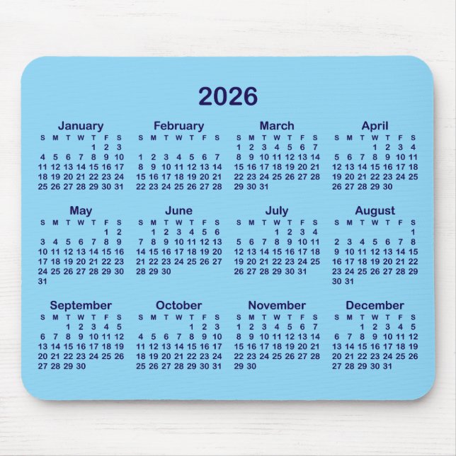 Tapis De Souris Baby and Dark Blue 2026 Calendar (Devant)