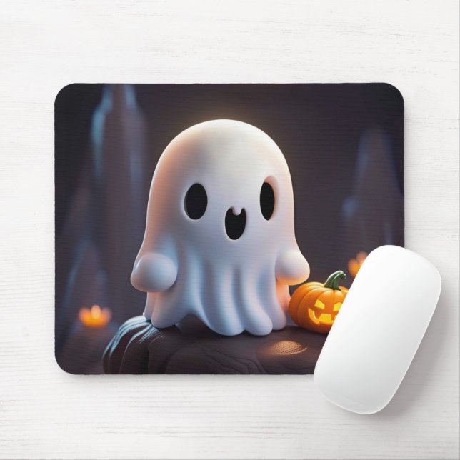 Tapis De Souris Baby Ghost Déplaisant mignon caractère Halloween (Avec souris)