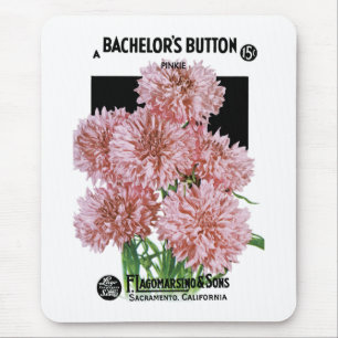 Tapis De Souris Bachelor's Button Seed Packet Étiquette