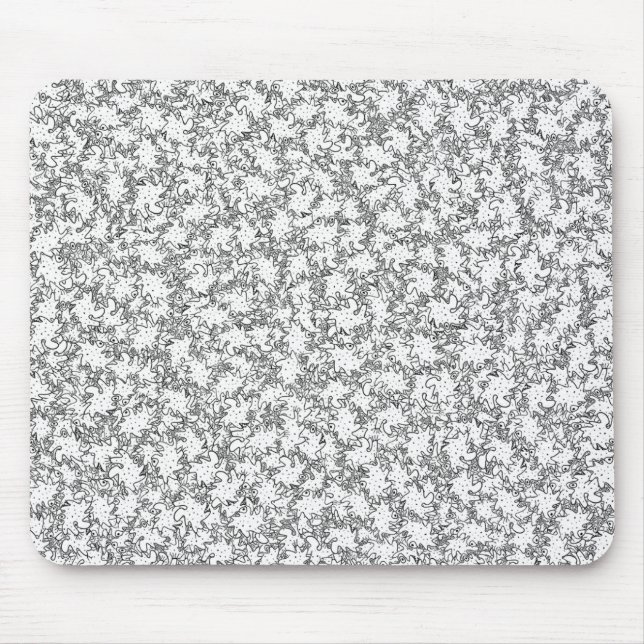 Tapis De Souris Bactéries en noir et blanc motif (Devant)