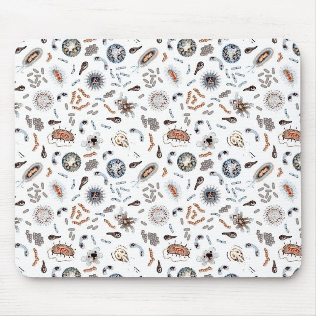 Tapis De Souris Bactéries et motif de virus (Devant)