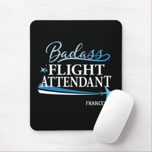 Tapis De Souris Badass Flight Attendant Personalize Black