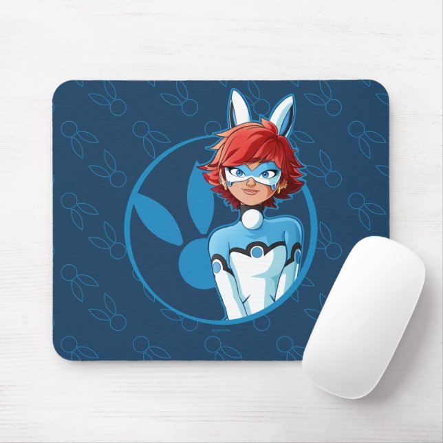 Tapis De Souris Badge Bleu Bunnyx (Avec souris)