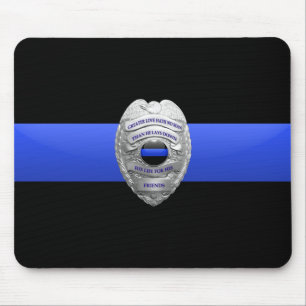 Tapis de souris badge de répartiteur de police Thi