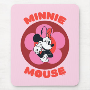 Tapis De Souris Badge Rétro Minnie Mouse Classique