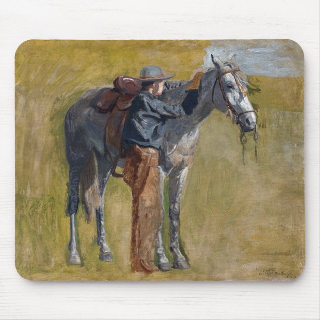 Tapis De Souris Badlands américains : Vieux West Cowboy avec cheva (Devant)