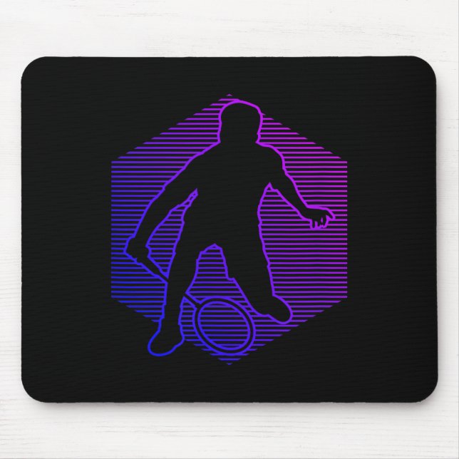 Tapis De Souris Badminton Badminton Player Men Women Shuttle  (Devant)