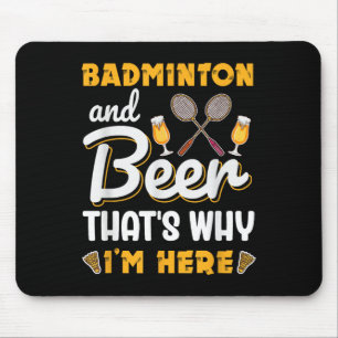 Tapis De Souris Badminton Et Bière Navette Amateur De Badminton