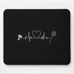 Tapis De Souris Badminton Heartbeat Funny Badminton