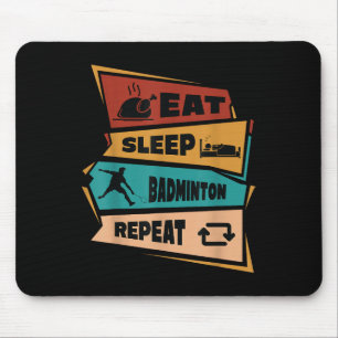 Tapis De Souris Badminton Jeu Répéter Shuttle Retro Badminton Joue