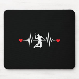 Tapis De Souris Badminton Lovers Heartbeat
