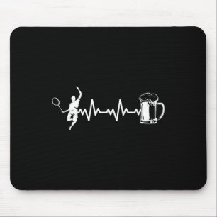Tapis De Souris Badminton Player Racket - Heartbeat Ekg Badminton
