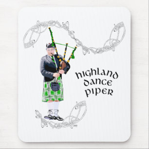 Tapis De Souris Bagpiper de gentillesse dans Green Kilt