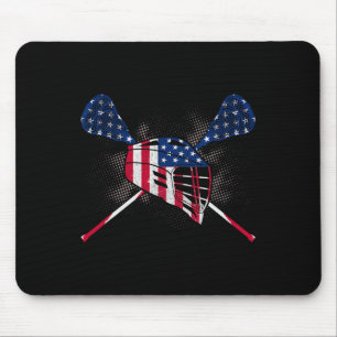 Tapis De Souris Baguette de crosse patriotique 4 juillet drapeau a
