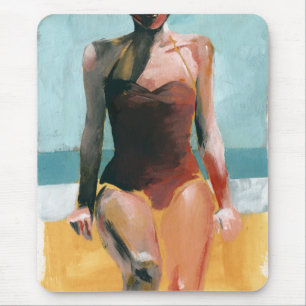 Tapis De Souris Bain vintage - maillot de bain rouge