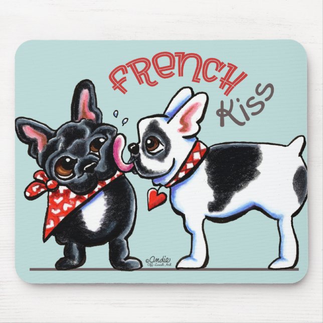 Tapis De Souris Baiser de Bulldog français (Devant)