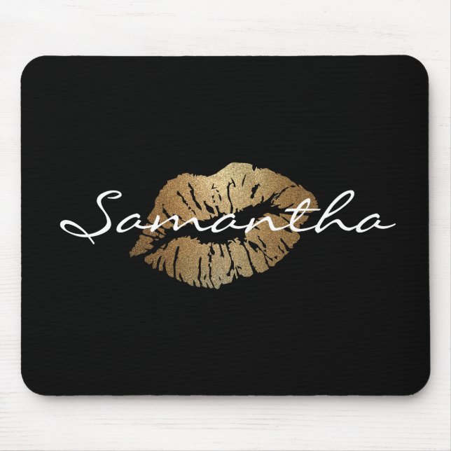 Tapis De Souris Baiser d'or de parties scintillantes de Faux (Devant)