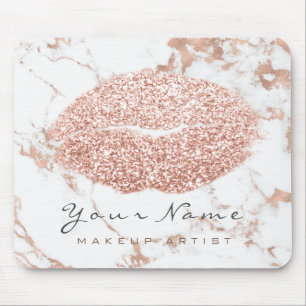 Tapis De Souris Baiser rose de lèvres de maquillage de nom de