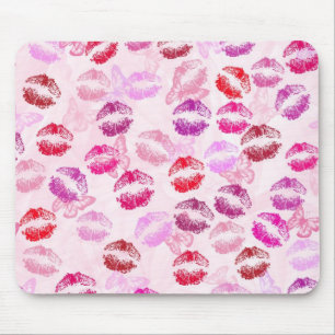 Tapis De Souris Baisers À Lèvres En Rose