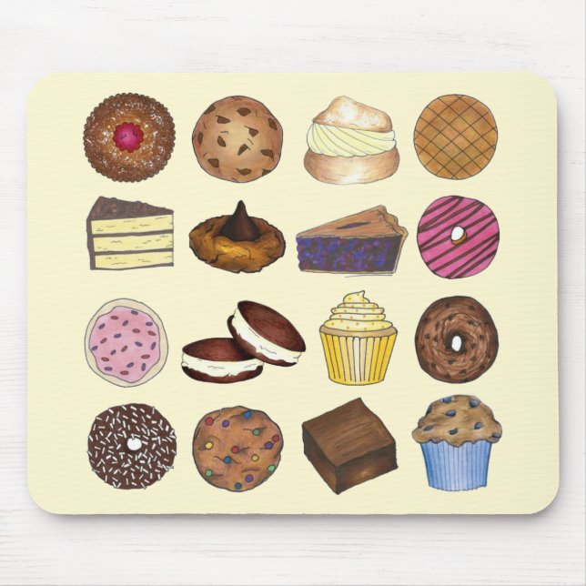 Tapis De Souris Bake Sale Traitements Cupcake Cookie Pie Brownie D (Devant)