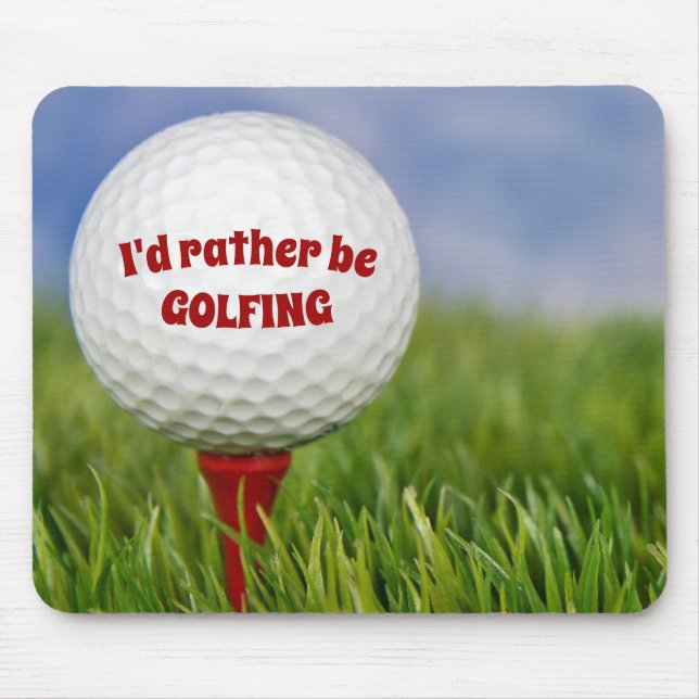 Tapis De Souris Bal de golf sur Red Tee (Devant)