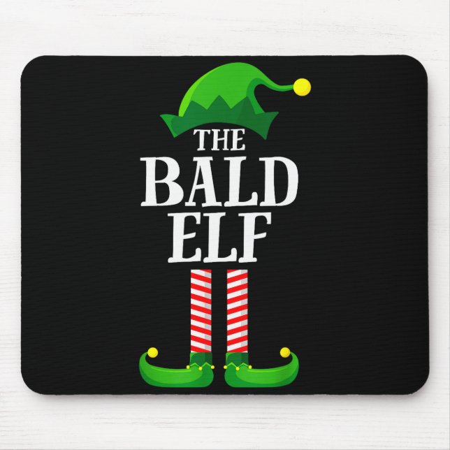 Tapis De Souris Bald Elf Matching Family Group Christmas Party Pyj (Devant)