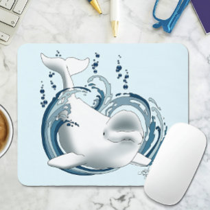 Tapis De Souris Baleine Béluga Bleue