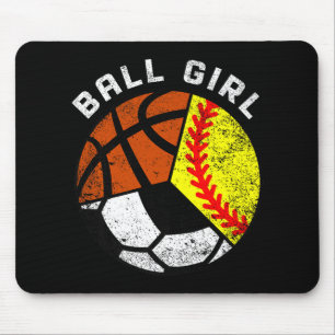 Tapis De Souris Ball Girl Drôle de softball de football joueur de