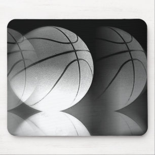 Tapis De Souris Balle de basketball noir et blanc
